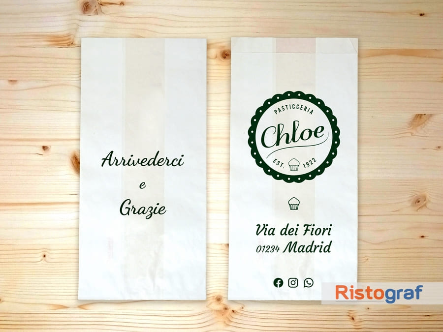 Sacchetti personalizzati stampa solo logo no pieno formato